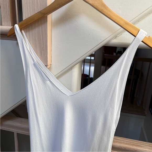 D. Exterior  V Neck Tank Mini Dress in White L NWOT - Picture 4 of 8